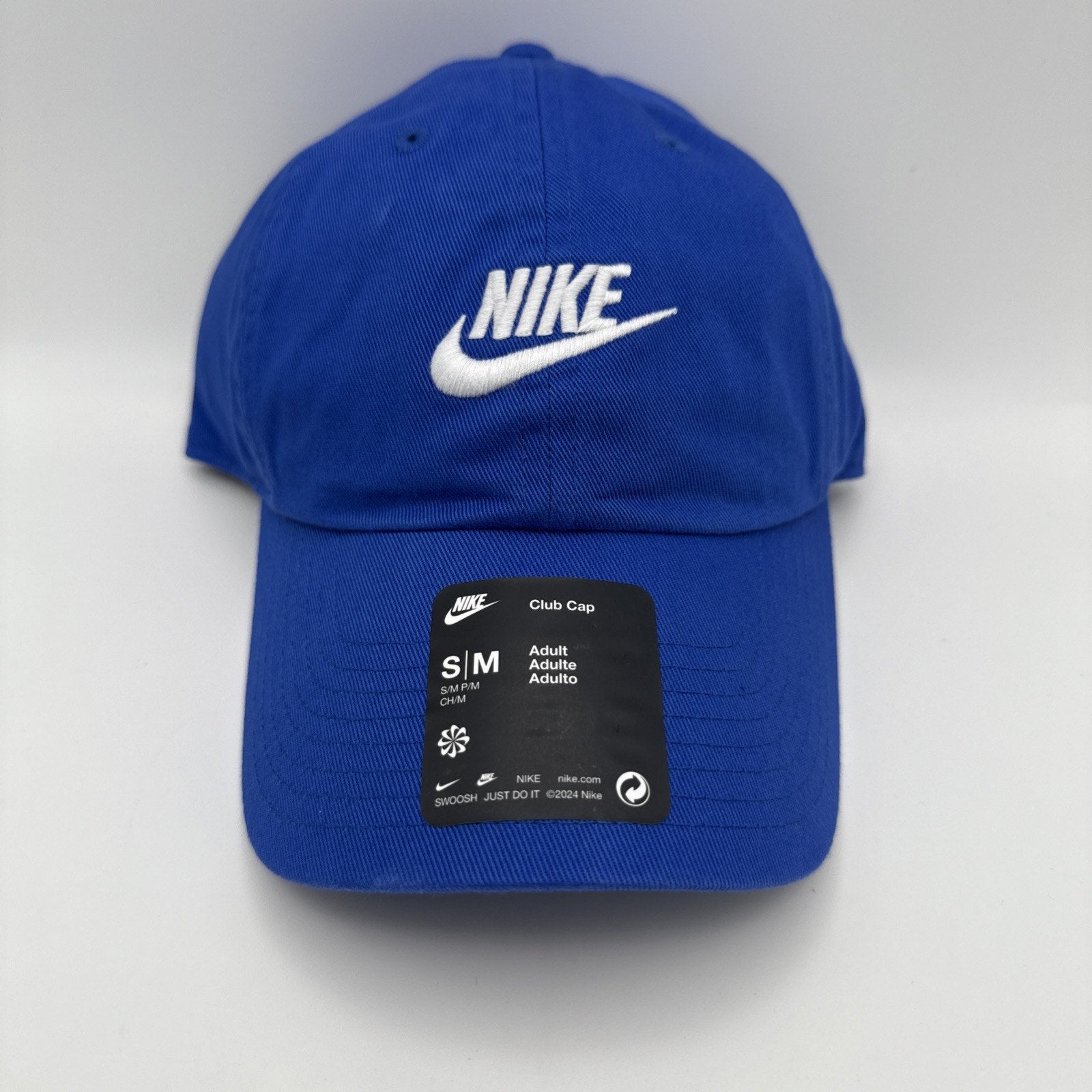 Nike Club Unstructured Futura Wash Adjustable Hat Game Royal Size S/M FB5368-480