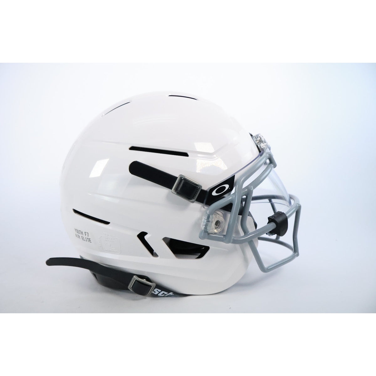 Schutt F7 Air Elite Football Helmet Youth Medium White Oakley Visor Clear Mask