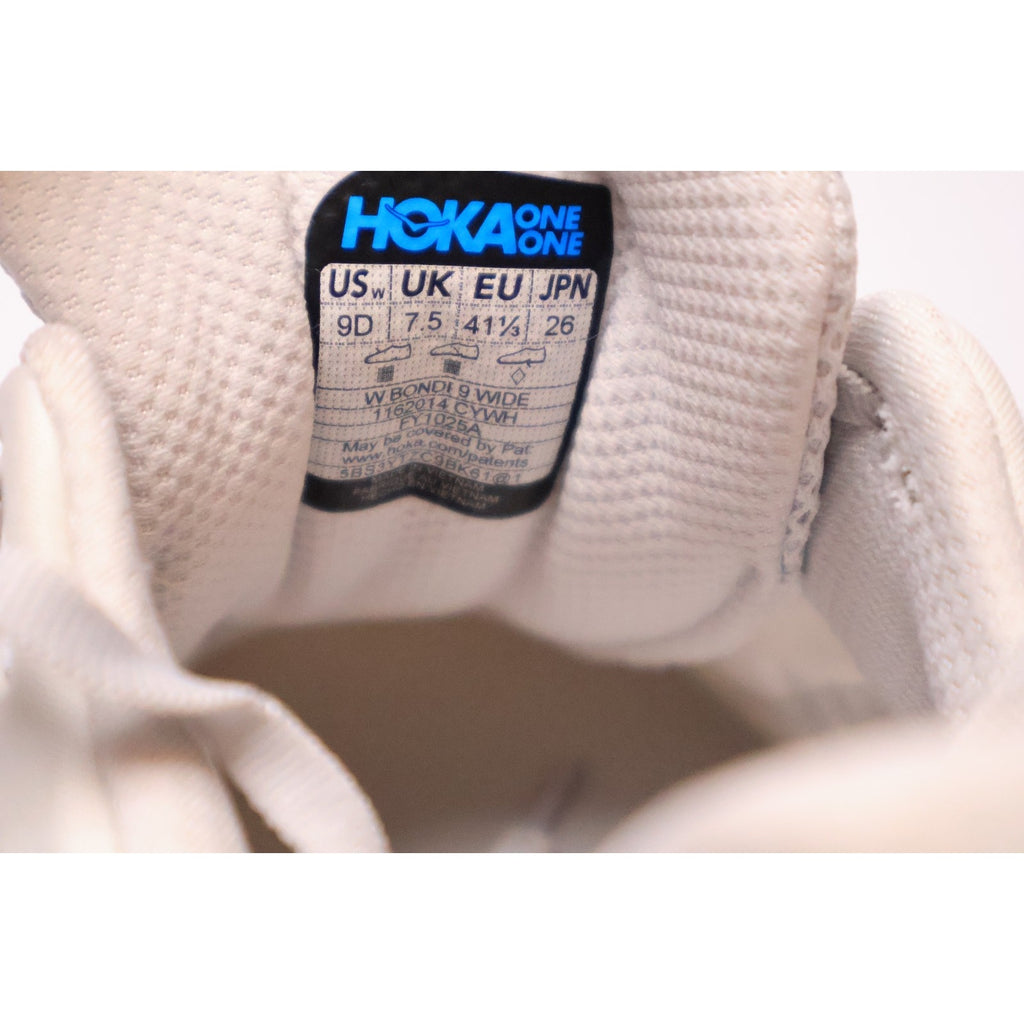HOKA One One Bondi 9 Wide Light Gray White 1162014 CYWH Women Size 9D #205