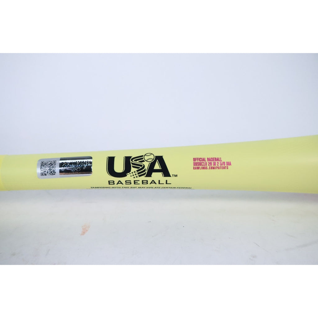 Rawlings Clout AI 28/18oz (-10) USAB 2 5/8" Barrel Yellow/Pink RUS6C10 #96