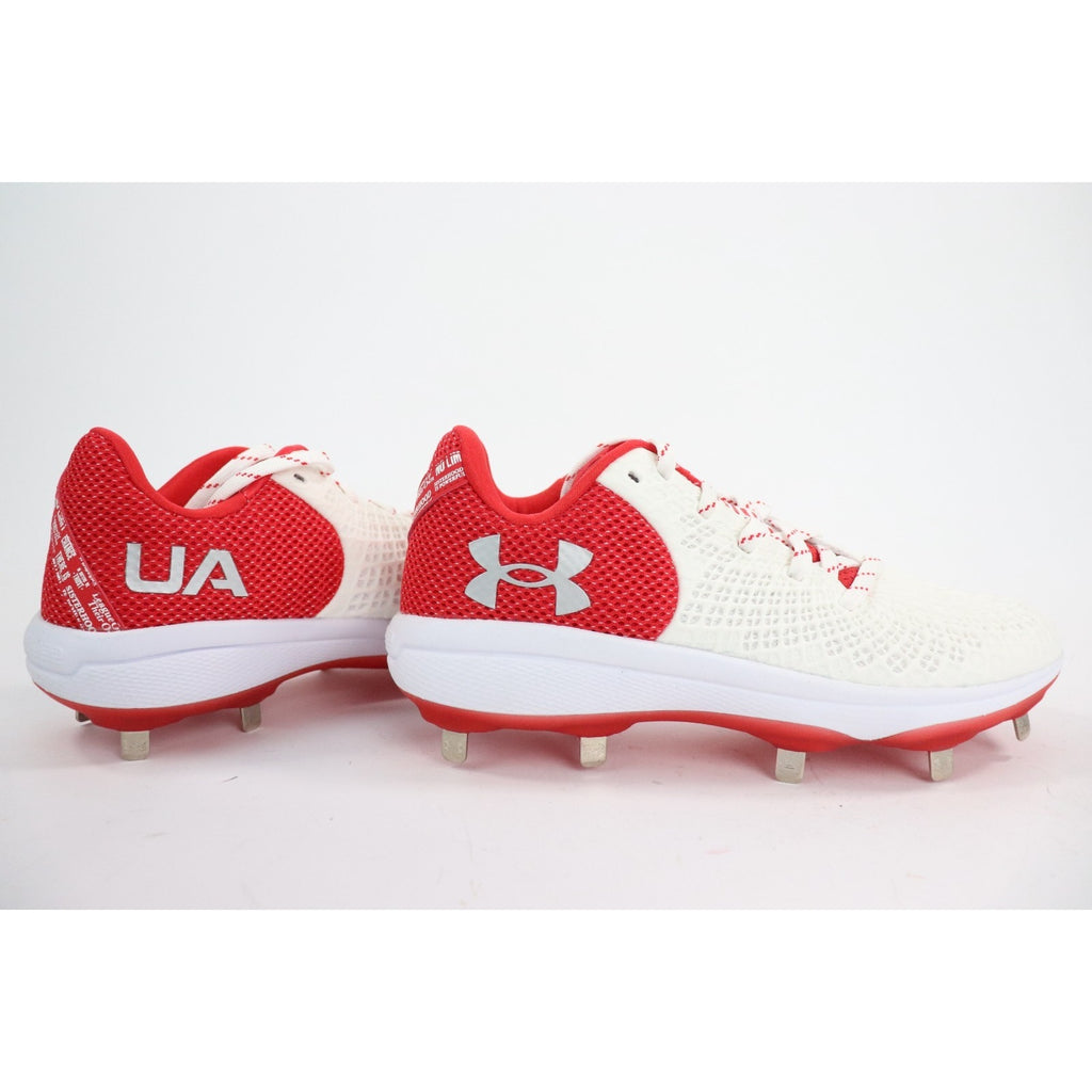 Under Armour Glyde 2 Metal Softball Cleats White Red 3026601-104 Women's 9 NEW