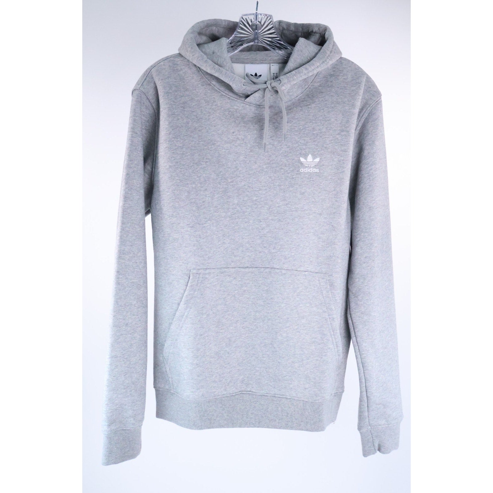 Adidas Men's Regular Size S Grey Essential Hoody Sweatshirt Trefoil IM4525 NWT