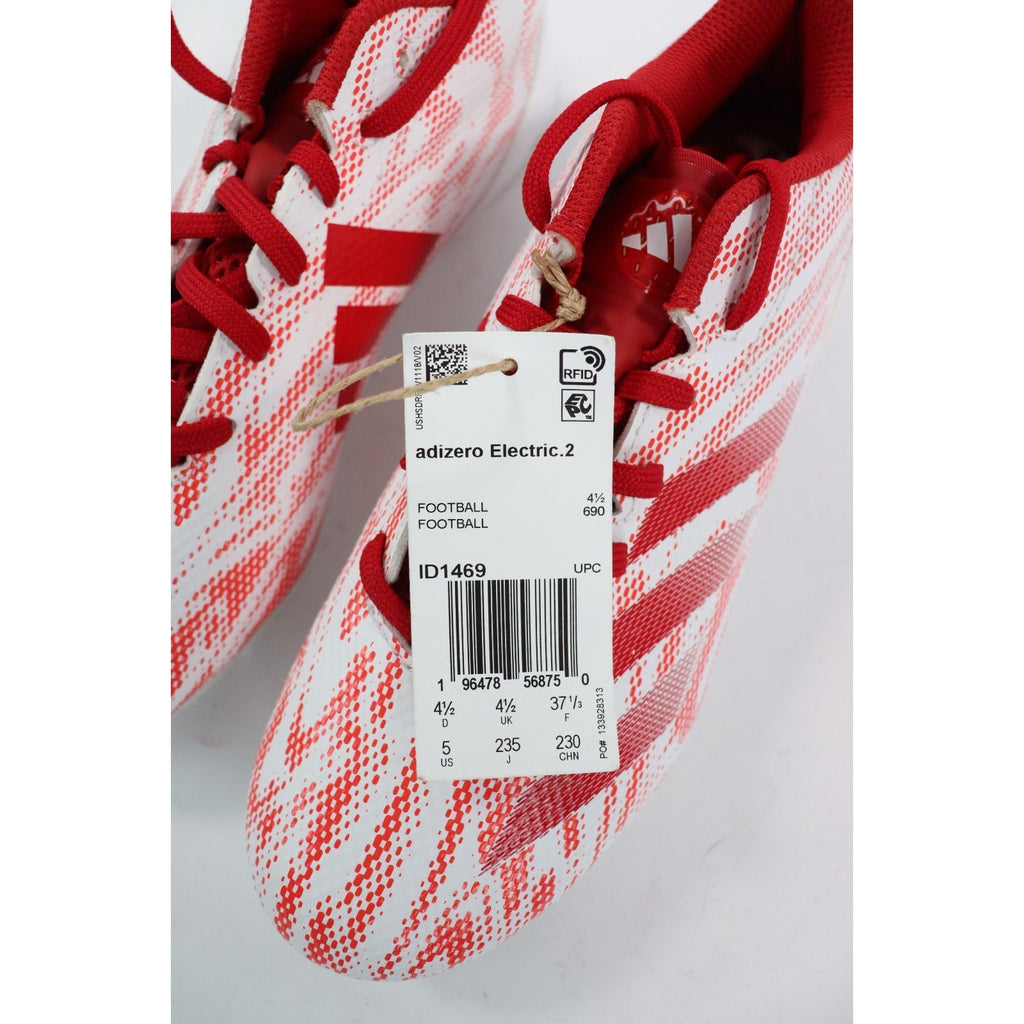 Adizero Electric 2 Football Cleats GS "Red White" ID1469 Men size US 5 NEW