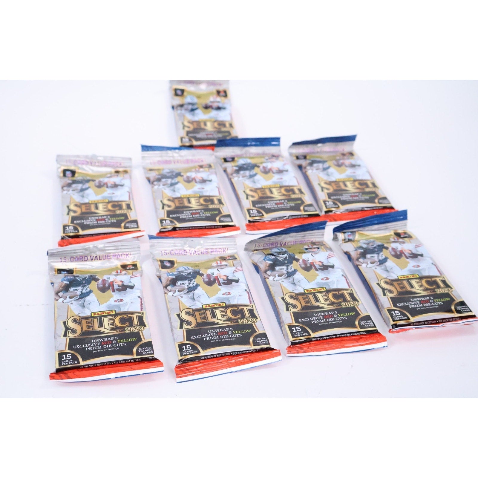 2023 Panini Select NFL Football Trading Cards LOT OF 9 Cello Pack