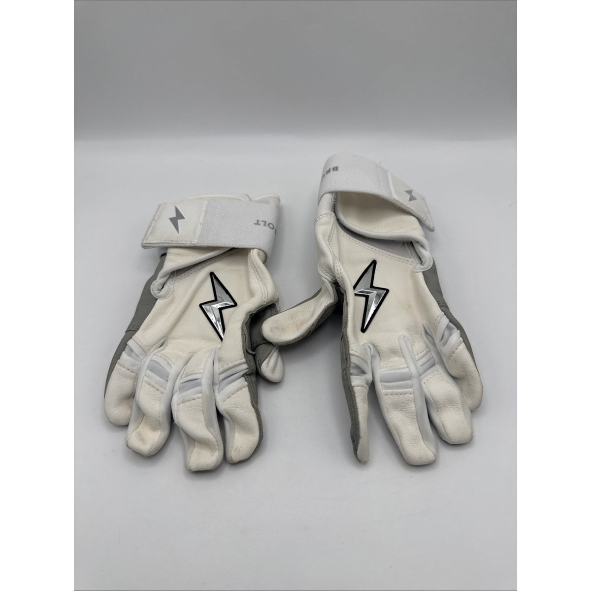 BRUCE BOLT Chrome Series Cabretta Batting Gloves M White Chrome Premium Read