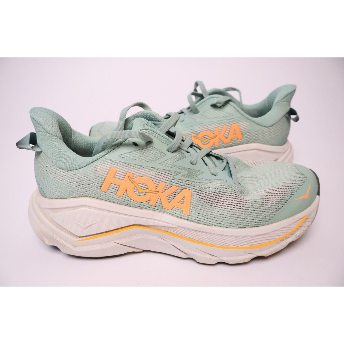 HOKA Challenger 8 Womens US 8.5 B Trail Running Shoes Jade Cosmic Grey #166