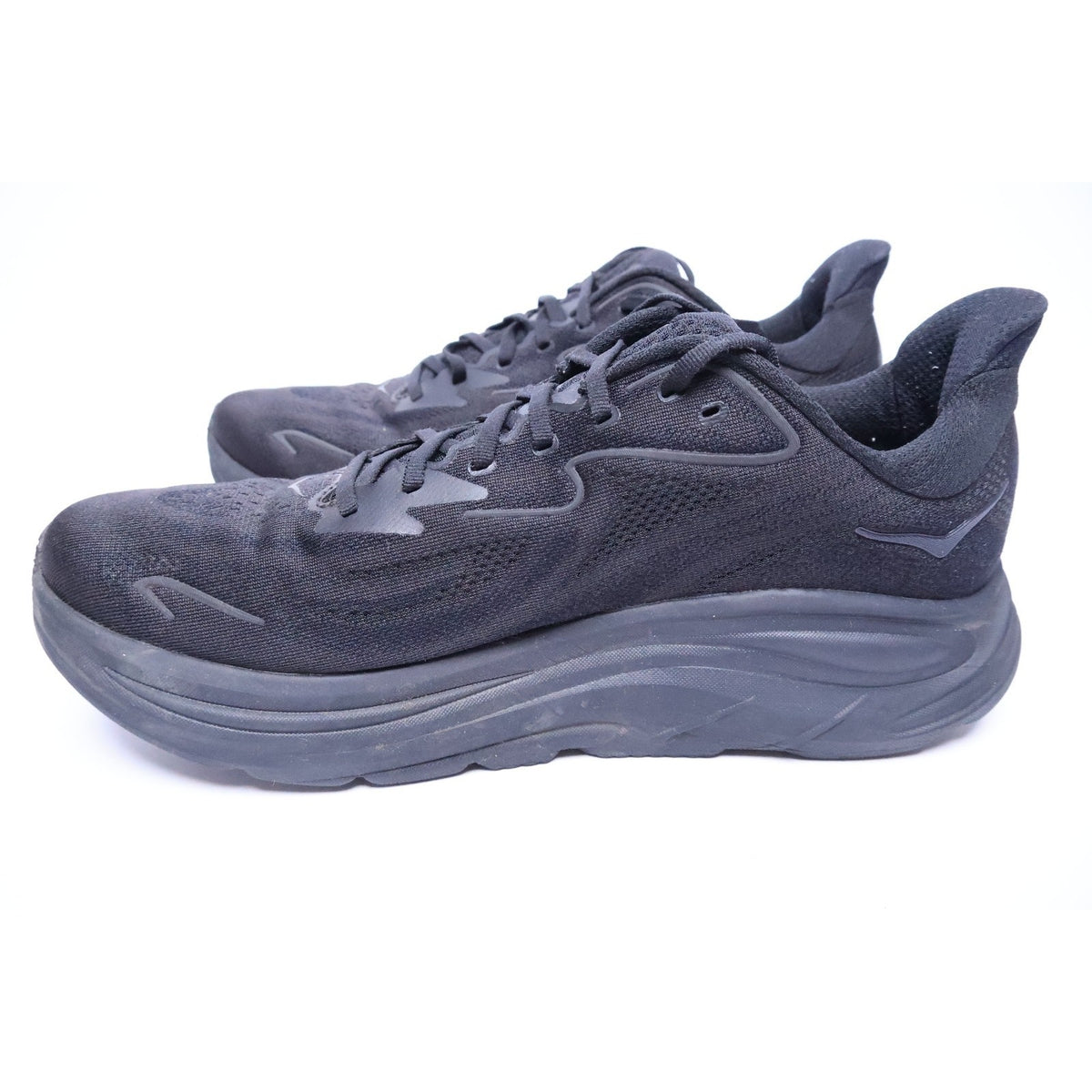 Hoka Clifton 10 Triple Black Size 12.5 D Men's Running Shoes Excellent #265