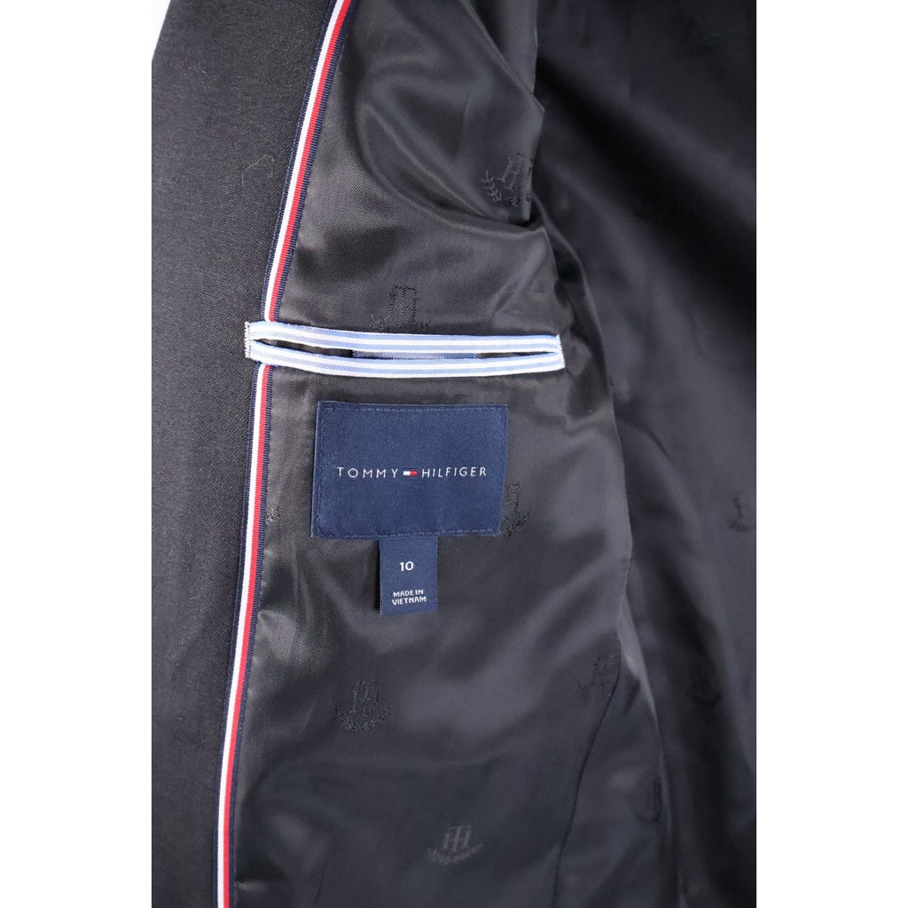 Tommy Hilfiger Boy's Black Modern-Fit Stretch Suit 2 Piece Jacket Pant Sz 10 NWT