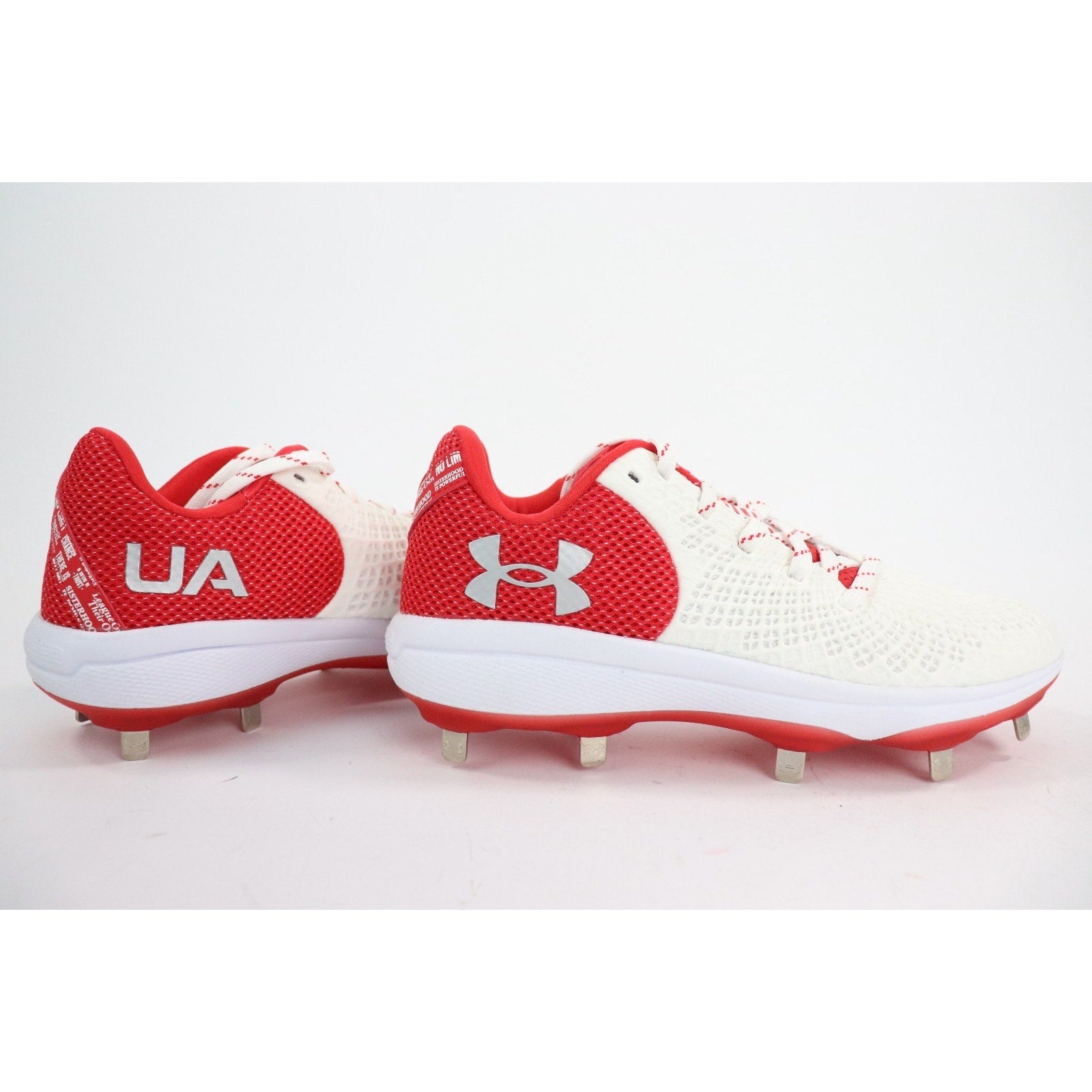 Under Armour Glyde 2 Metal Softball Cleats White Red 3026601-104 Women's 8.5 NEW