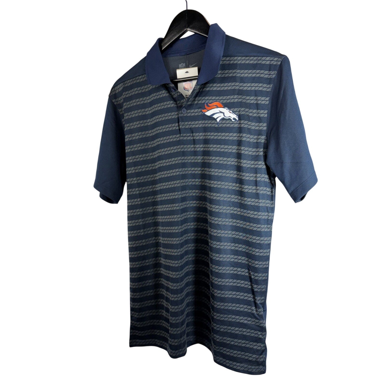 Denver Brancos Nike NFL Sideline Victory Dri-Fit Polo Men's Small Navy NWT