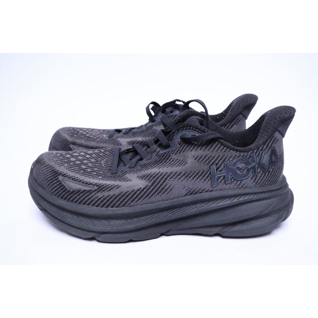 Hoka One One Clifton 9 Womens Sz 7.5 Black Athletic Running Shoes Sneakers #289