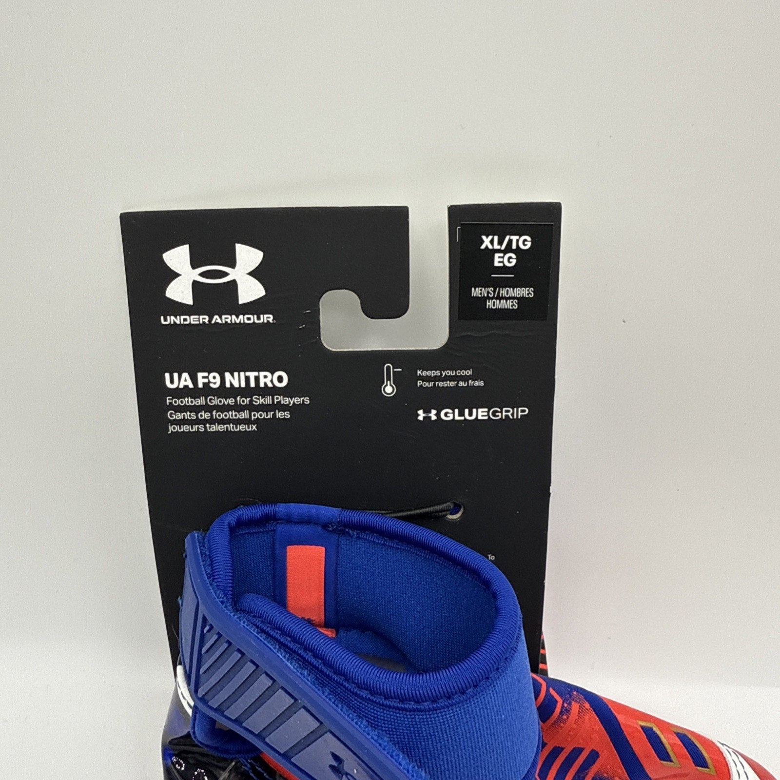 NEW XL Under Armour F9 Nitro Men's Football Gloves w Sticky Gluegrip LMT ED.