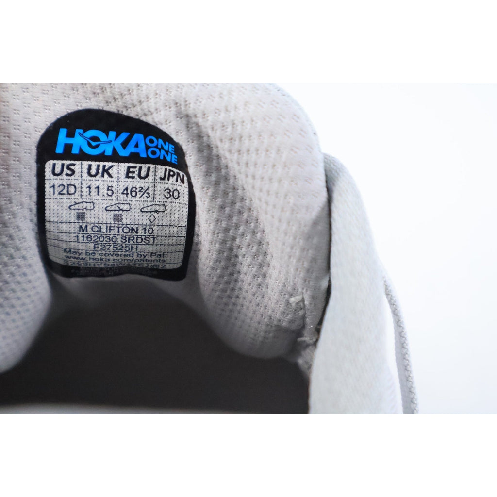 Hoka Clifton 10 Men's Size 12D White Running Shoes Sneakers 1162030 SRDST #315