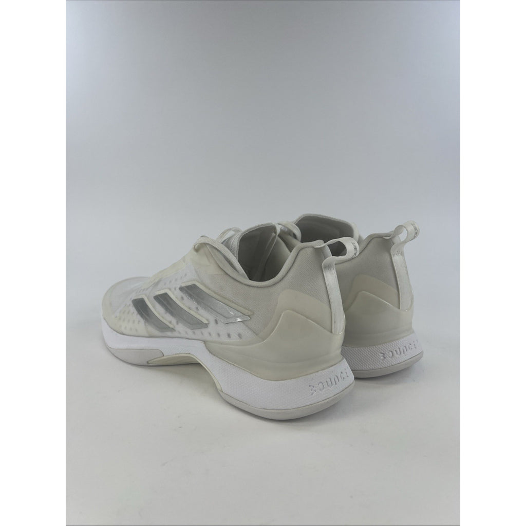 Adidas Avacourt White Silver Metallic Tennis Shoes HQ8404 Women’s Size 11