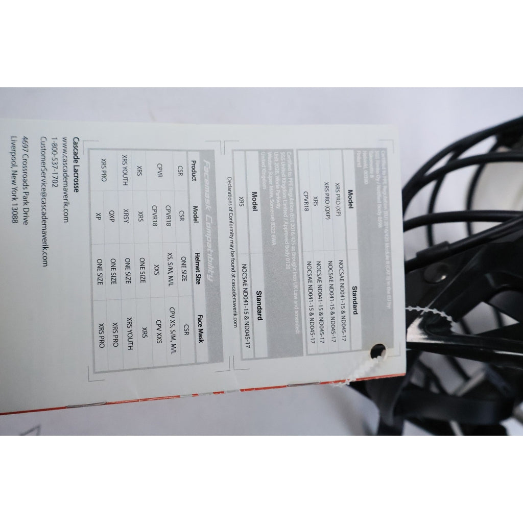 Cascade CPV-R Lacrosse Helmet White S / M - Youth /Adult – 21.5-23” NWT