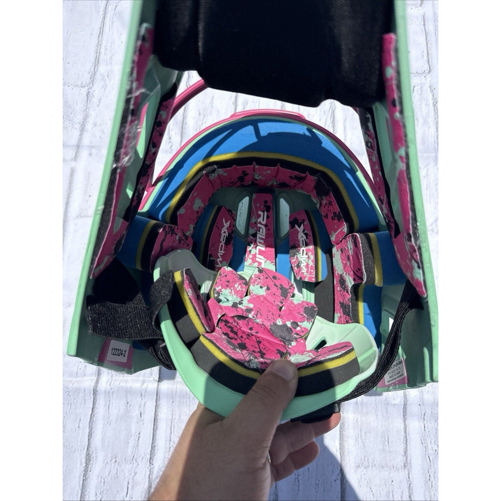 Rawlings Mach Splattter Mint/Pink Limited Catcher’s Gear Adult Large - NEW #C2