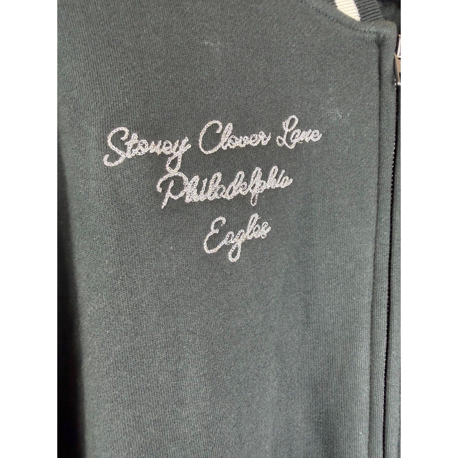 Stoney Clover Lane X '47 Philadelphia Eagles Black Track Jacket Size M $200