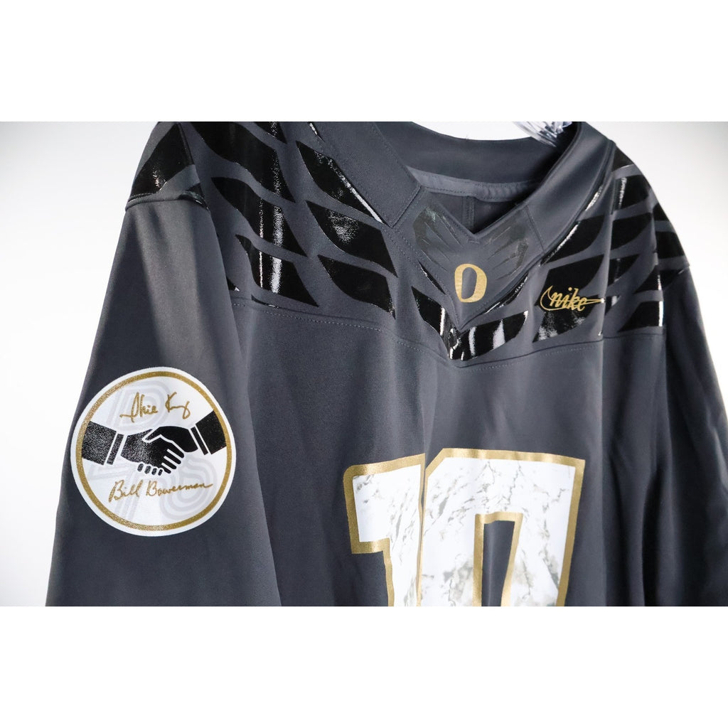 Nike Oregon Ducks Herbert #10 Anthracite Shoe Duck Football Jersey Size L Read