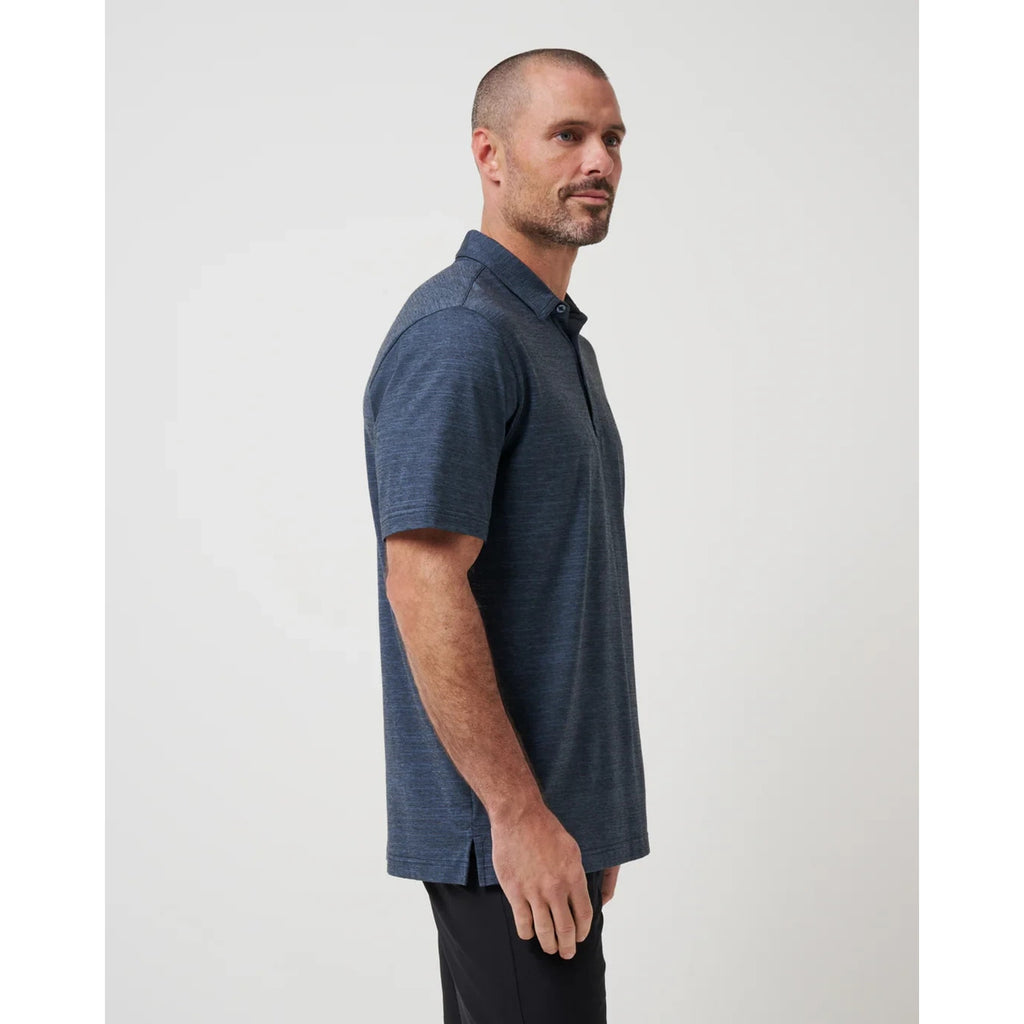 TravisMathew The Heater Polo Shirt Men's XXL Blue Performance Stretch Golf NWT