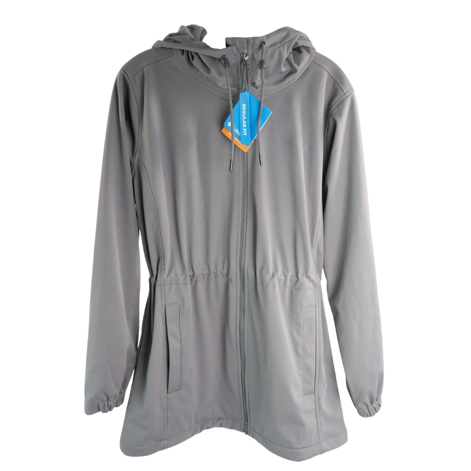Columbia Rose Winds Softshell Hooded Jacket Women's XS Gray Full-Zip Closure NWT