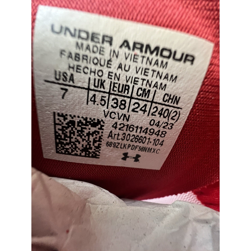 Under Armour Glyde 2 Metal Softball Cleats White Red 3026601-104 Women's 7 NEW