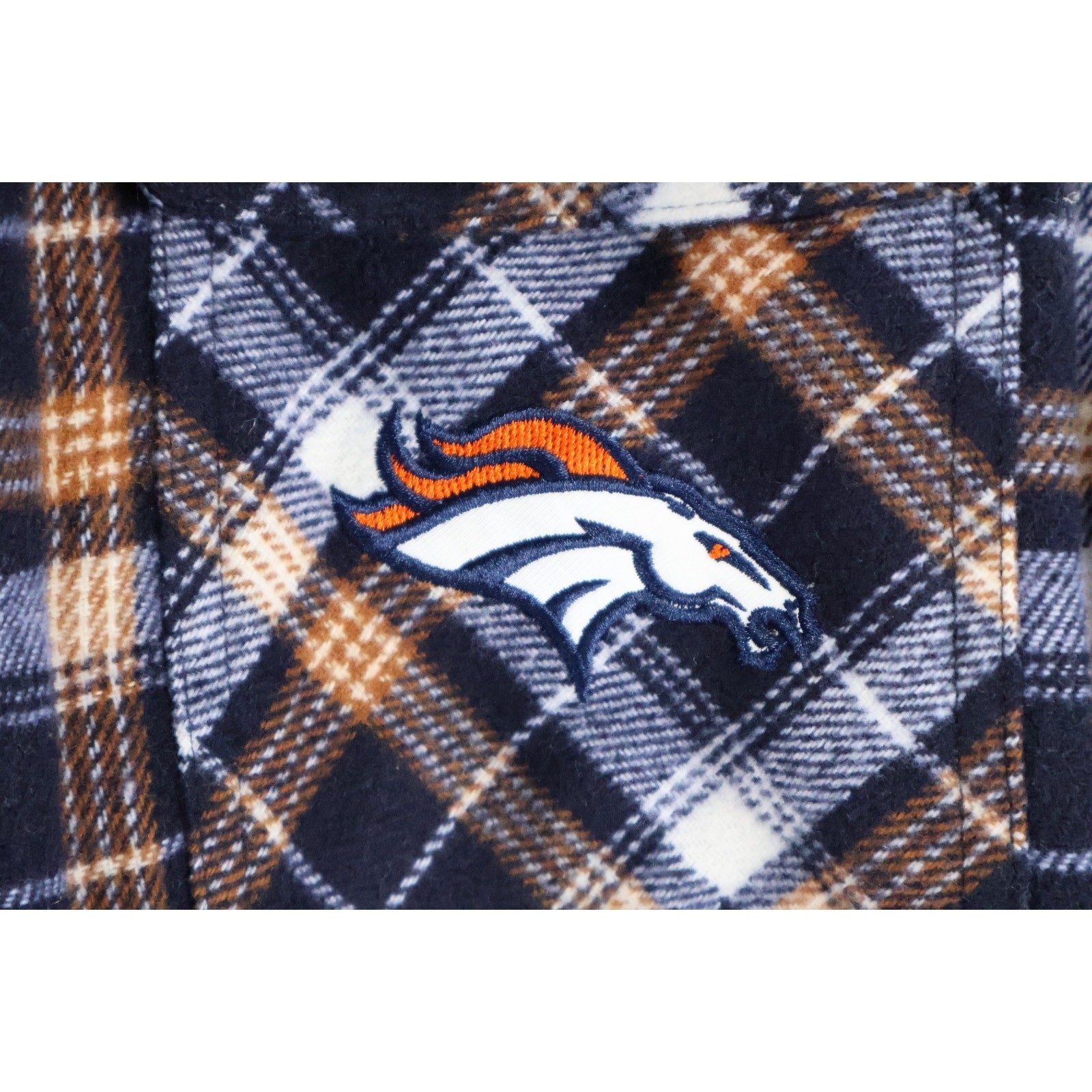 NFL Transitional Plaid Shirt Jacket by Glll DenverBroncos Men's Size Small READ