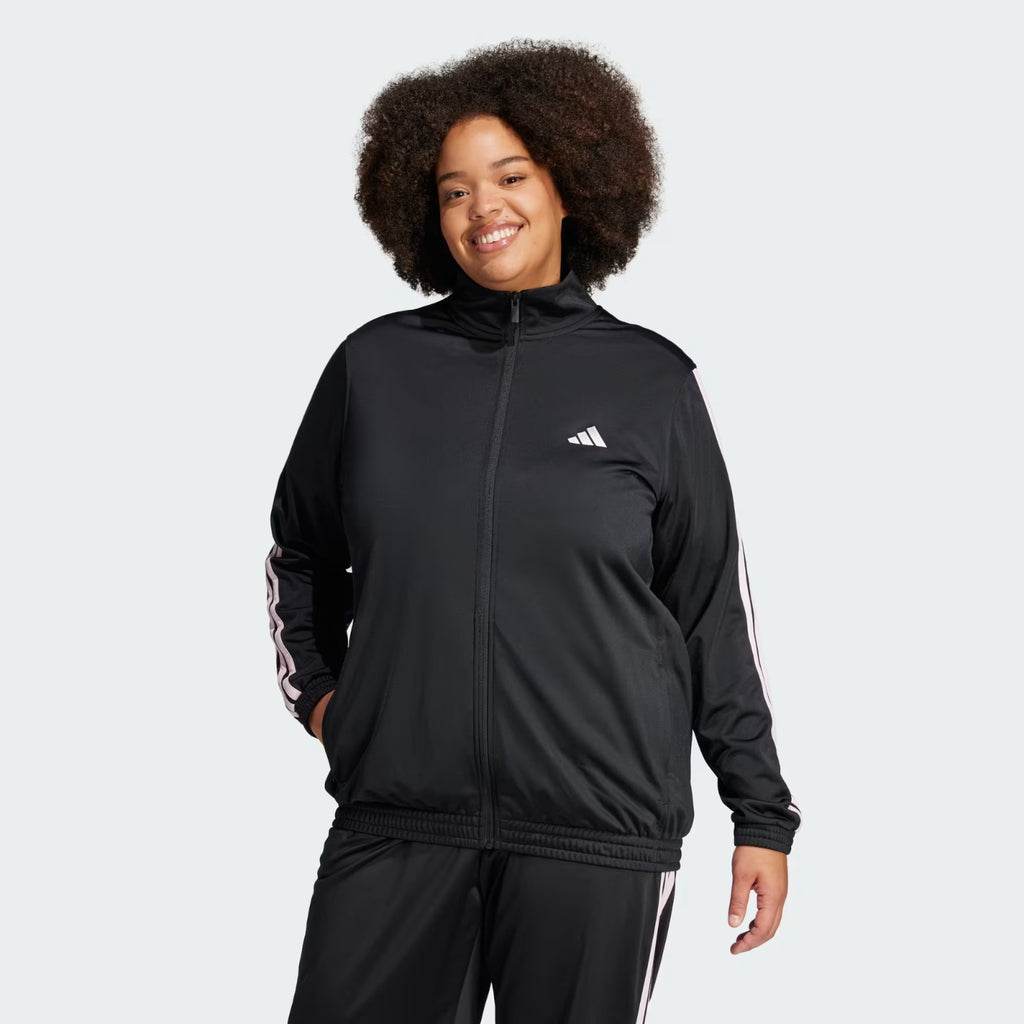 Adidas Tricot 3-stripes Track Jacket Black/Pink Women's Plus Size 3X NWT