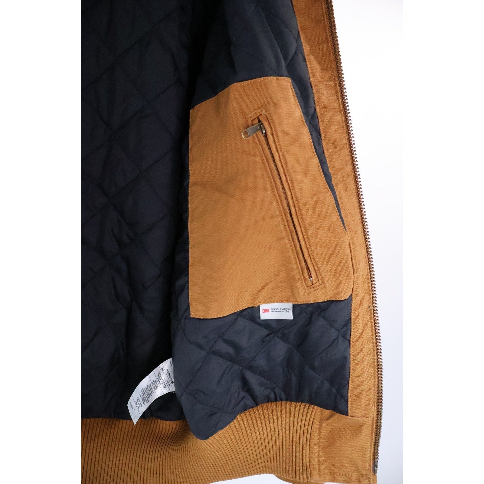 Carhartt Duck 3M Insulated Active Hooded Jacket Brown Men's Size Small New READ