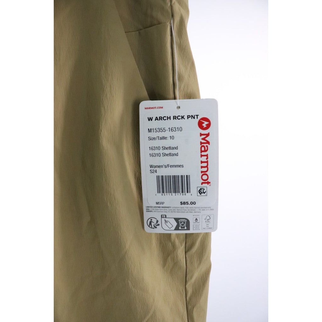 Marmot Arch Rock Pants Women's Size 10 Shelter Tan Hiking Outdoor MSRP $85
