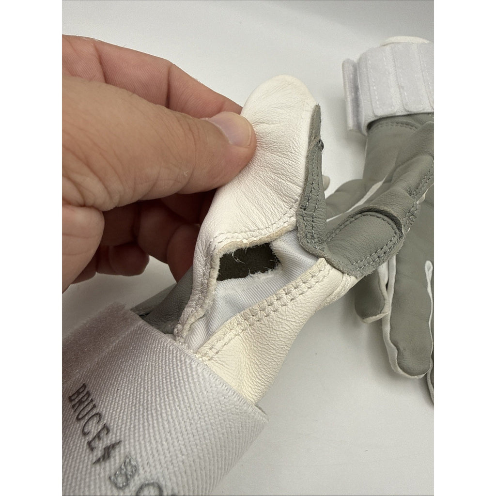 BRUCE BOLT Chrome Series Cabretta Batting Gloves M White Chrome Premium Read