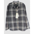 Fjallraven Singi Flannel Overshirt Women's Size S Black-Iron Grey 86986 NWT