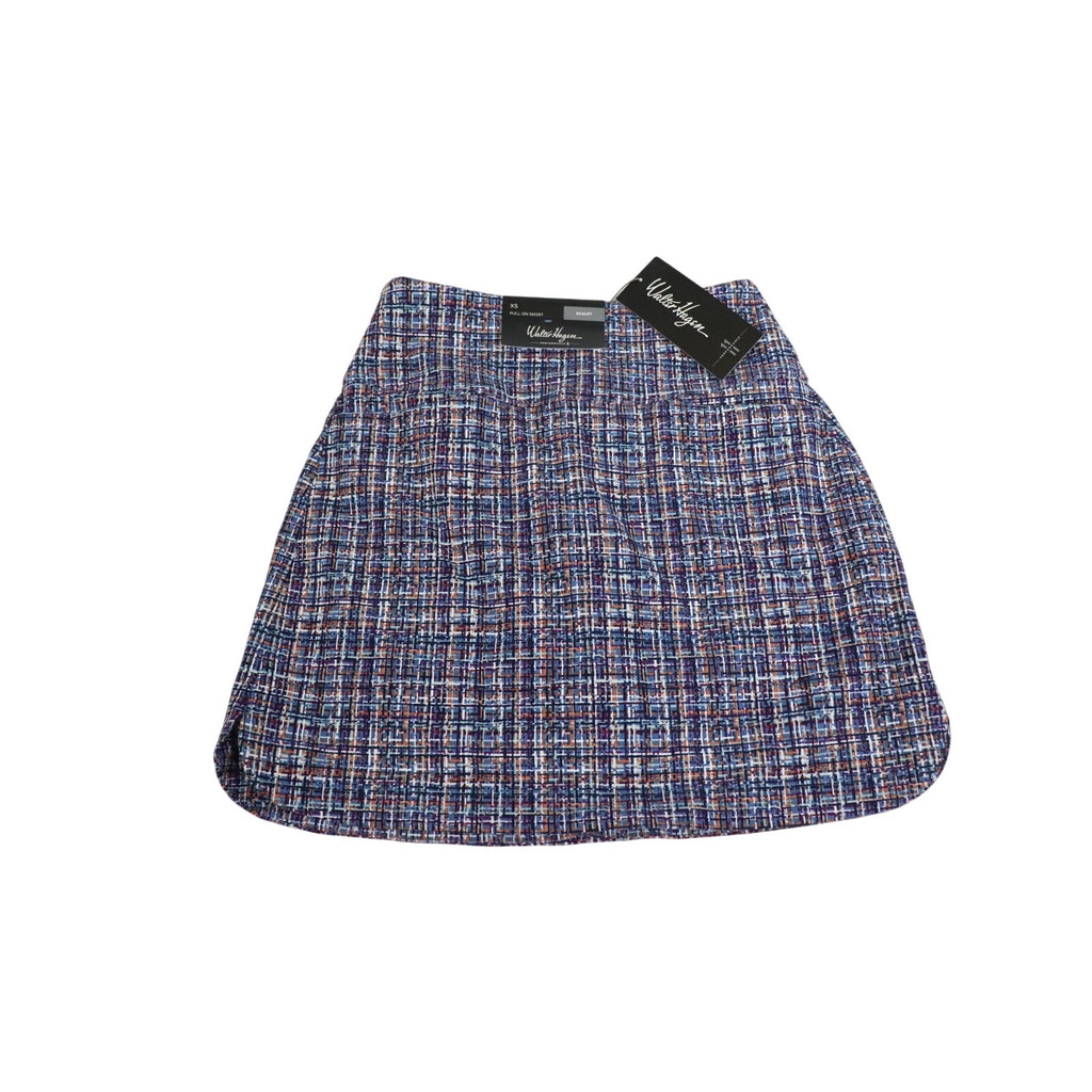 Walter Hagen Golf Skort Shorts 17" Sculpt Tweed Mid Blue Multi Pull On -XS