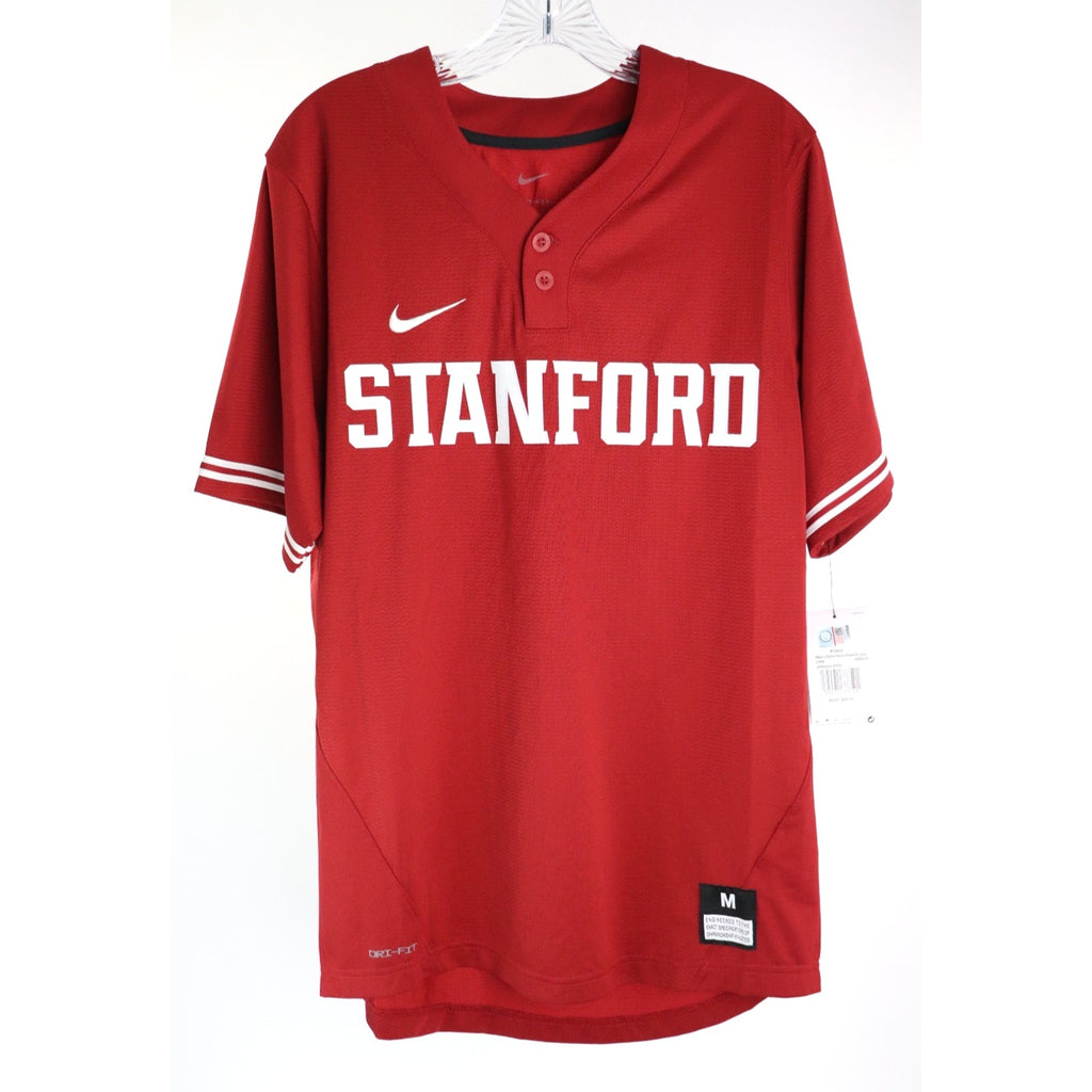 Stanford Cardinal Jersey Men's Medium Nike Red Replica 2 Button Baseball $80 NWT