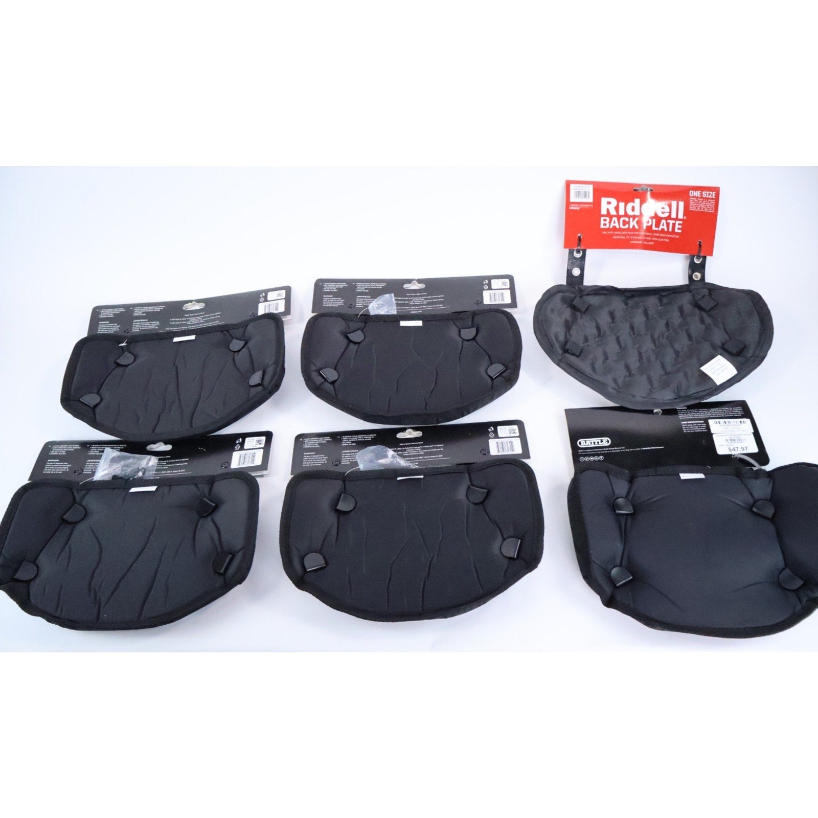 Lot Of 6 Adult Football Back Plate Battle / Riddell / Adidas / NEW READ INV#216