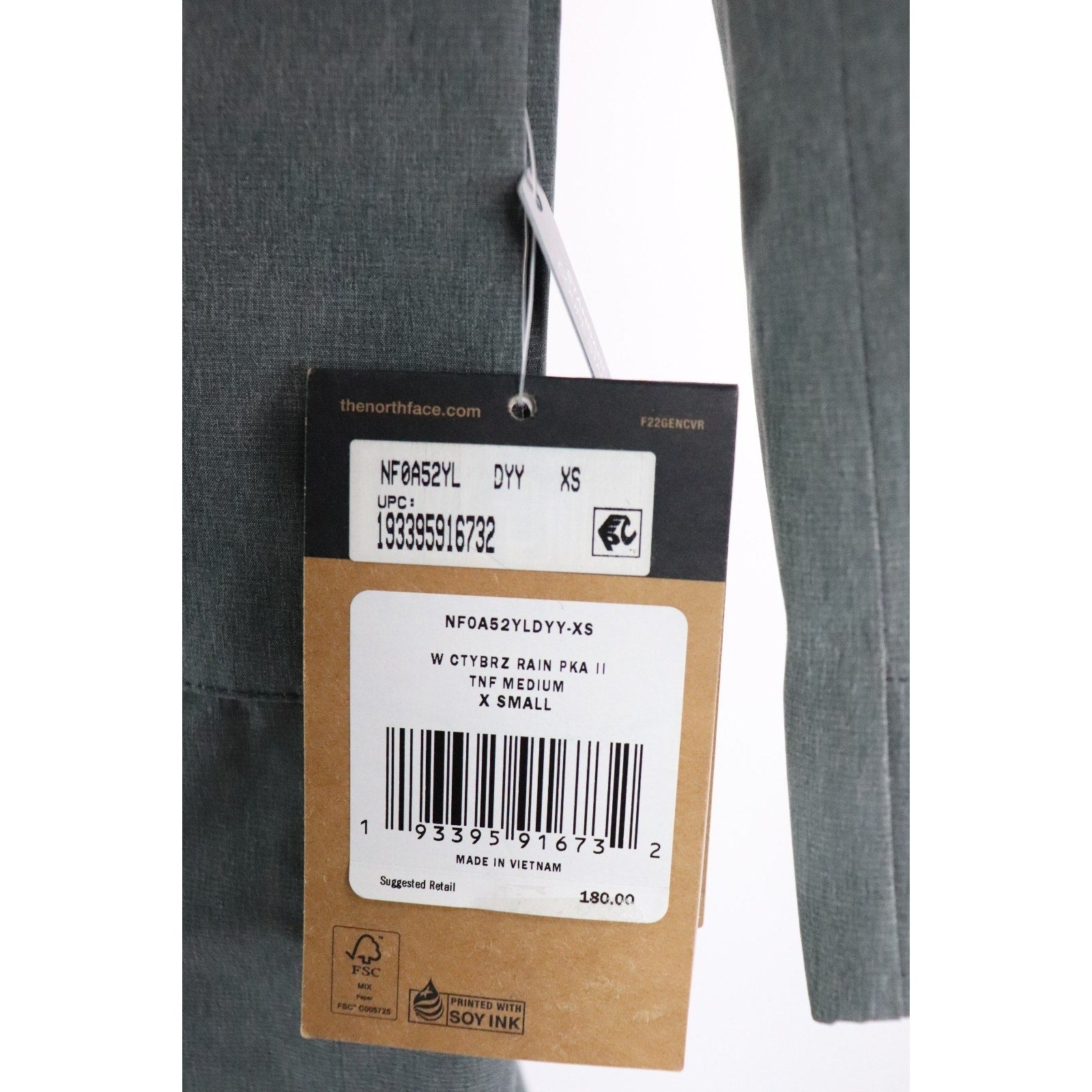 The North Face City Breeze Rain Parka II NF0A52YLDYY Women's XS Gray Jacket MWT