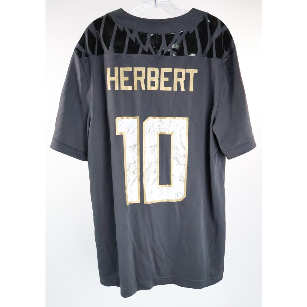 Nike Oregon Ducks Herbert #10 Anthracite Shoe Duck Football Jersey Size L Read