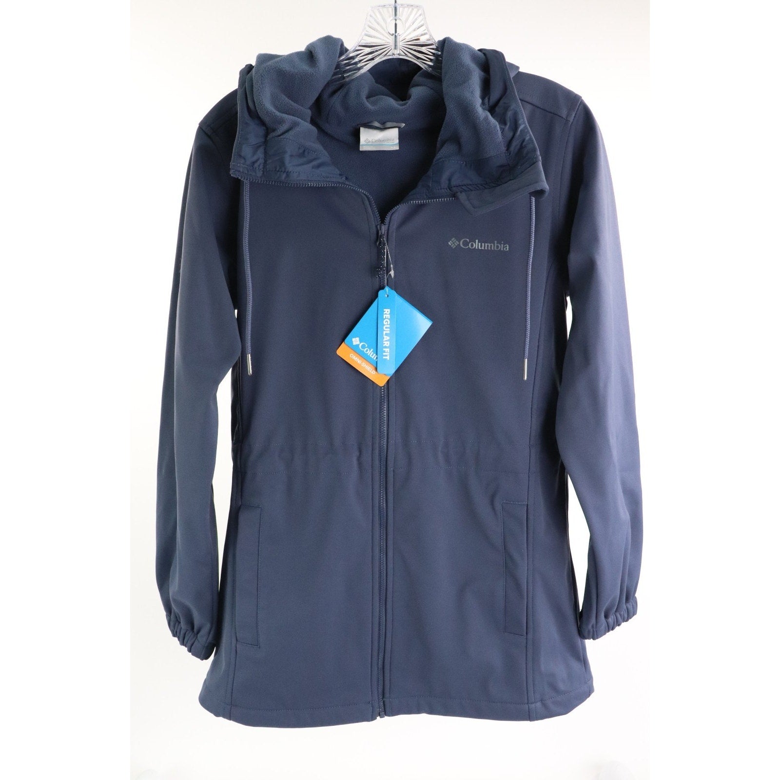 Columbia Rose Winds Softshell Hooded Jacket Women's XS Blue FullZip Closure NWT