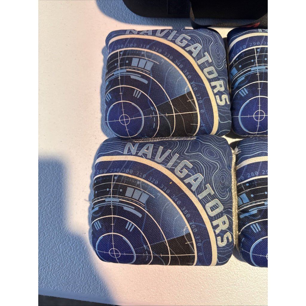 ACL COMP Blue Navigator Cornhole Bags. open box
