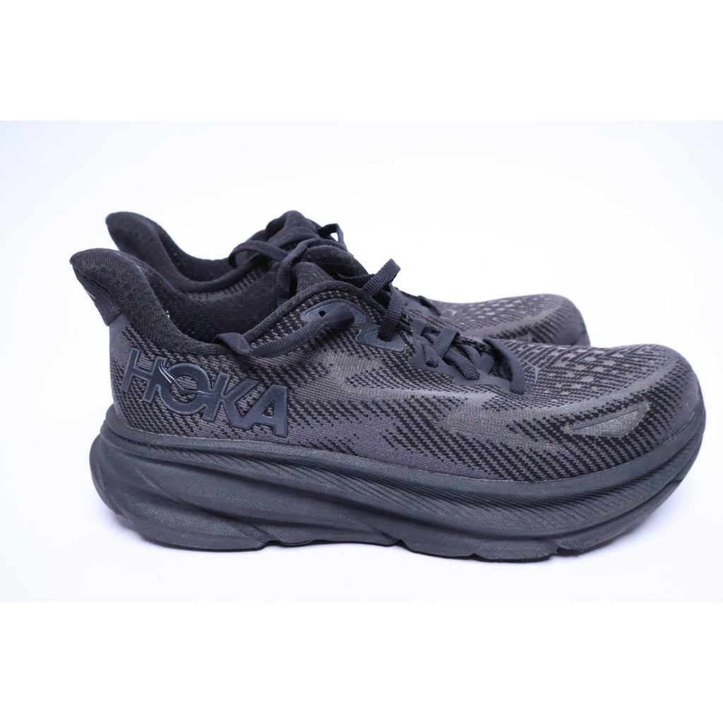 Hoka One One Clifton 9 Womens Sz 7.5 Black Athletic Running Shoes Sneakers #289