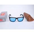 Ray-Ban Justin Color Mix Matte Rubber Black / Blue Mirror 54 mm Sunglasses
