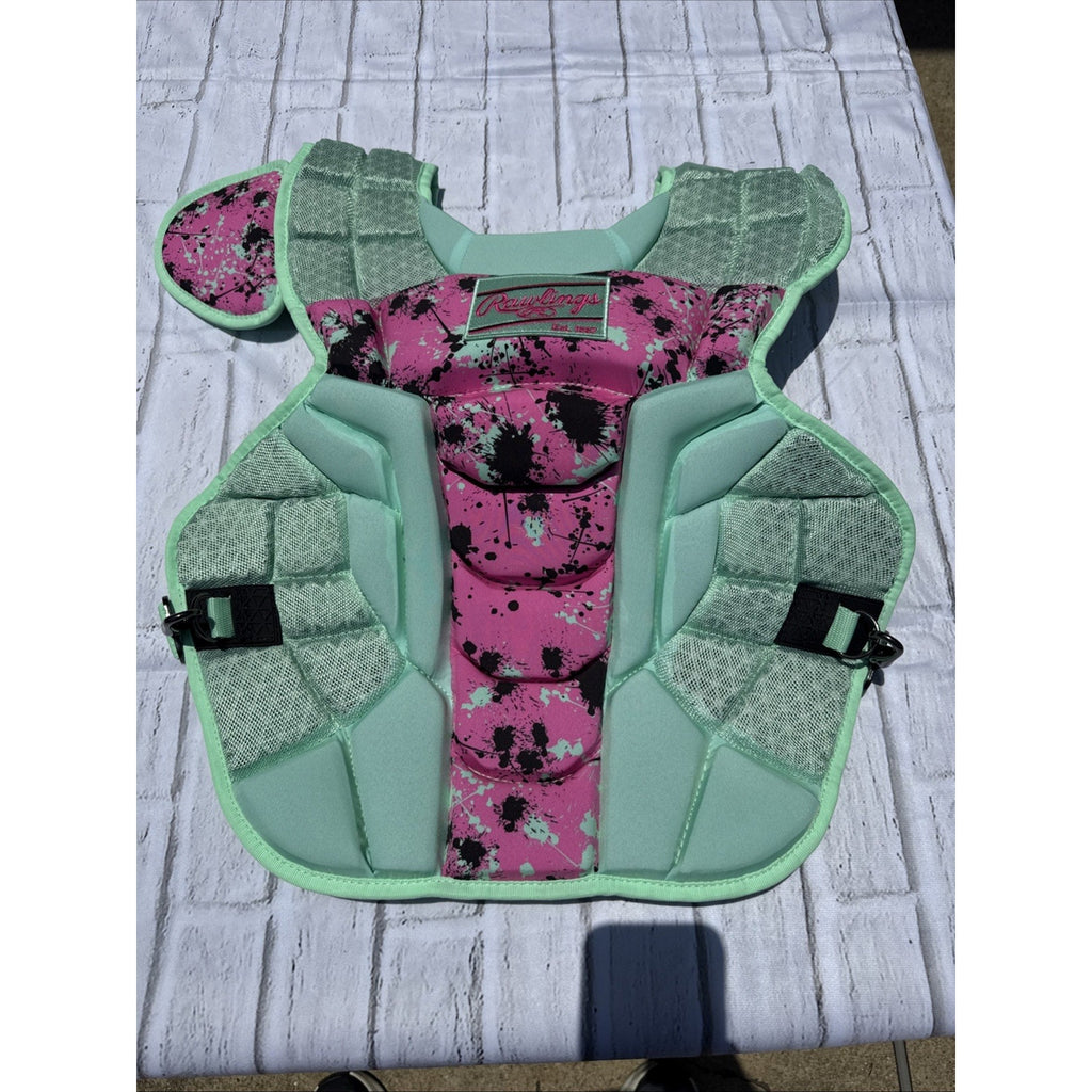 Rawlings Mach Splattter Mint/Pink Limited Catcher’s Gear Adult Large - NEW #C2