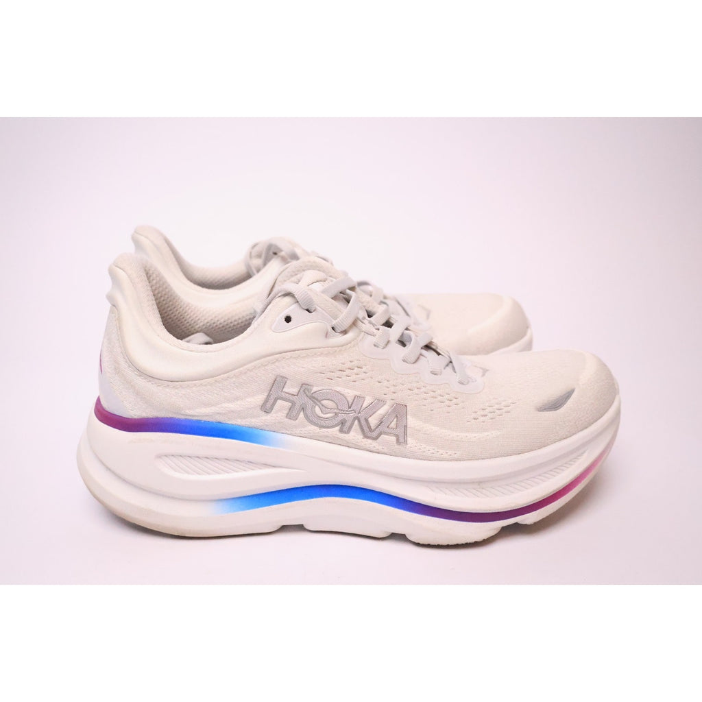 HOKA One One Bondi 9 Wide Light Gray White 1162014 CYWH Women Size 9D #205