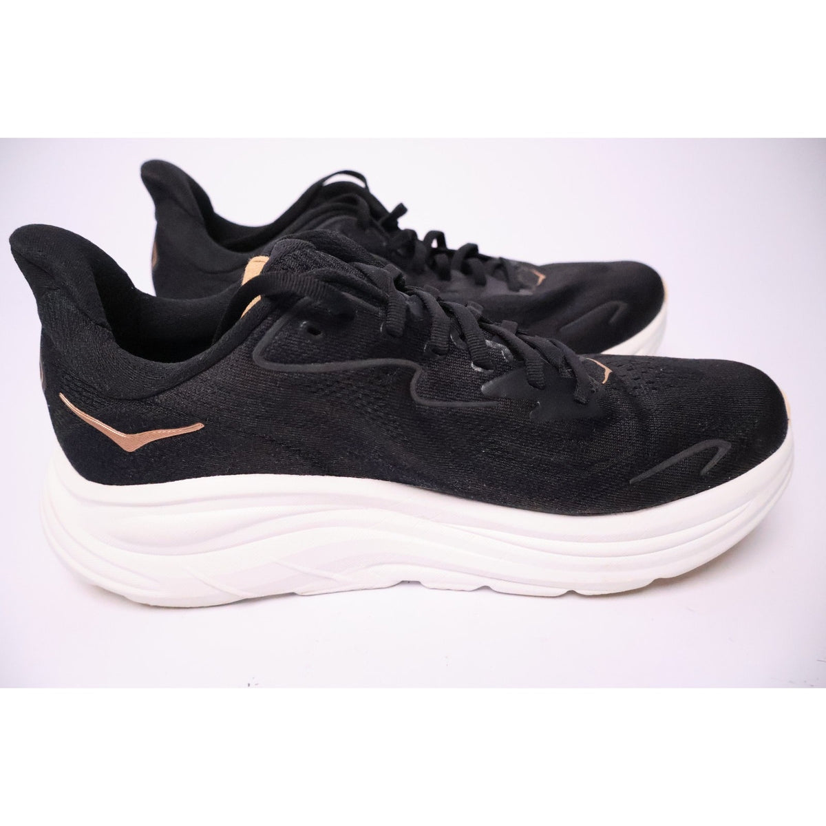 Hoka One One Clifton 10 Black Rose Gold Women's 10 B 1162031 BRGL Excellent #192