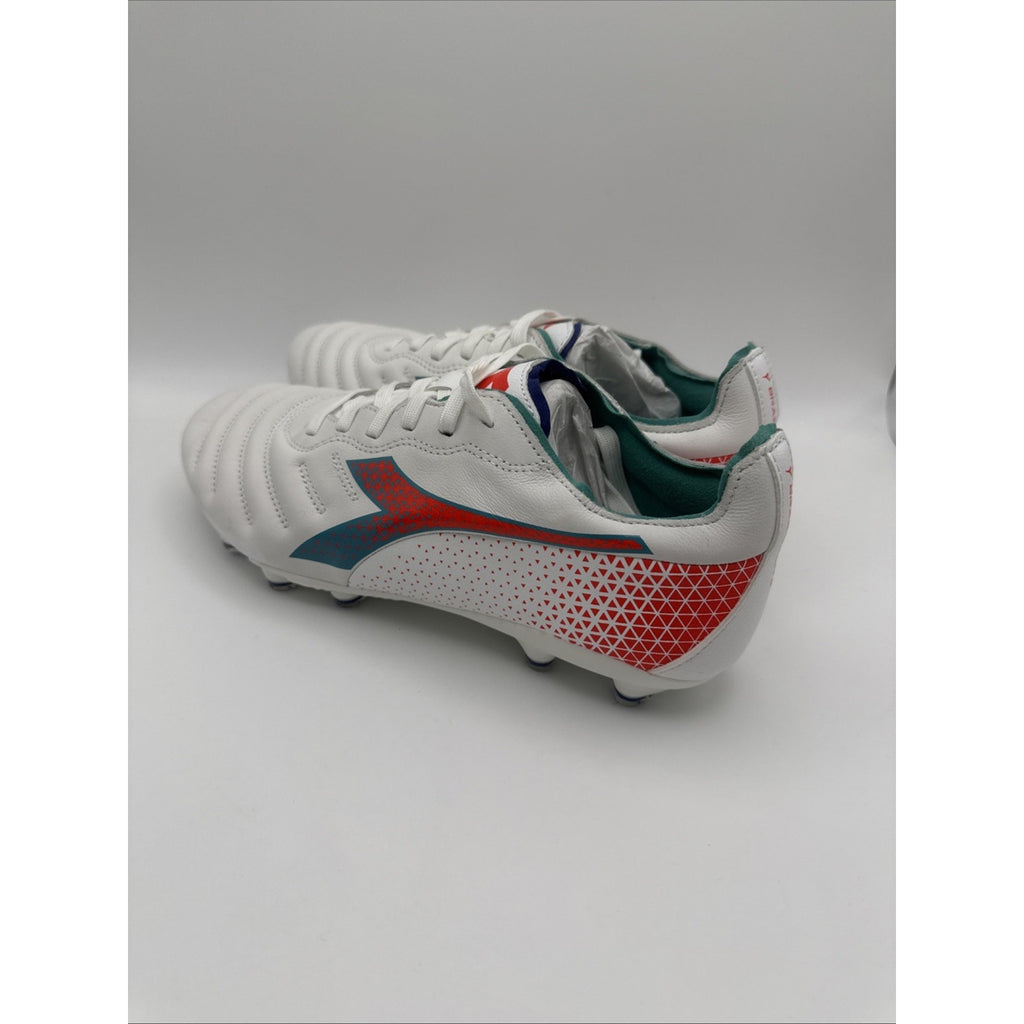 Diadora Brasil Elite GR LT W LP12 Size 8 Womens White Blue Red Soccer Cleats