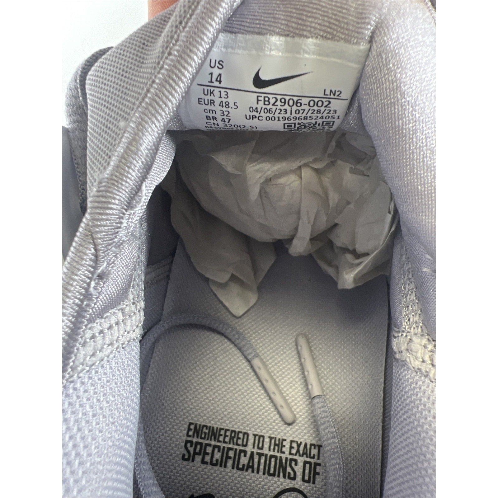 Nike Force Zoom Trout 9 Elite Baseball Cleats Mens Size 14 Grey FB2906-002