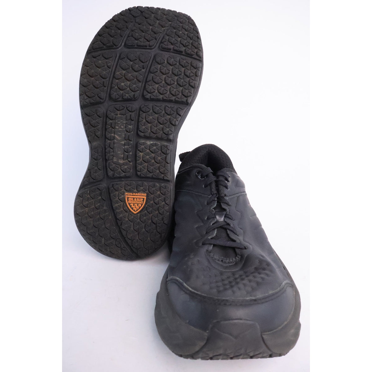 Hoka One One Bondi SR Women's Size 9 Black Leather Slip Resistant Shoes #196