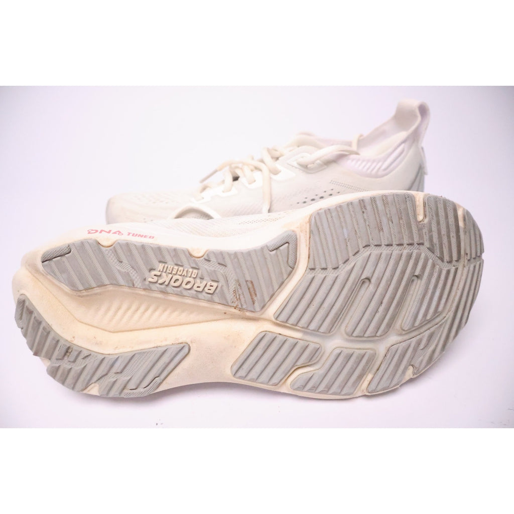 Brooks Glycerin 23 Womens Sz 7.5 White Gray Athletic Running Shoes Sneakers #193