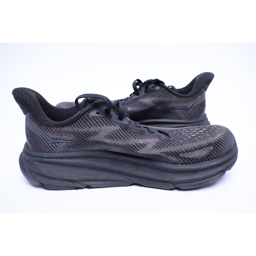 Hoka One One Clifton 9 Womens Sz 7.5 Black Athletic Running Shoes Sneakers #289