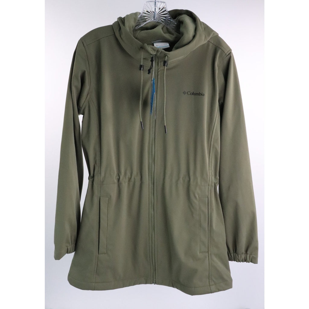 Columbia Rose Winds Softshell Hooded Jacket Women's XS Green FullZip Closure NWT