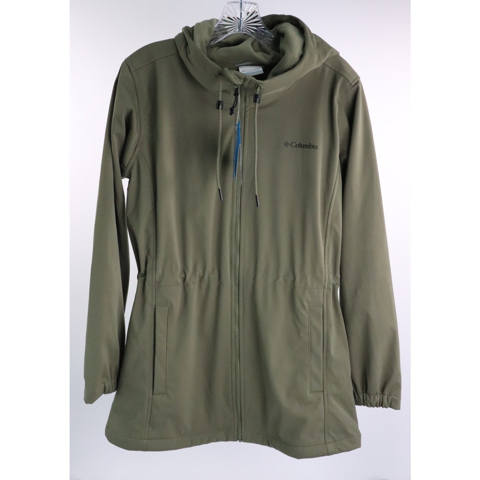 Columbia Rose Winds Softshell Hooded Jacket Women's XS Green FullZip Closure NWT